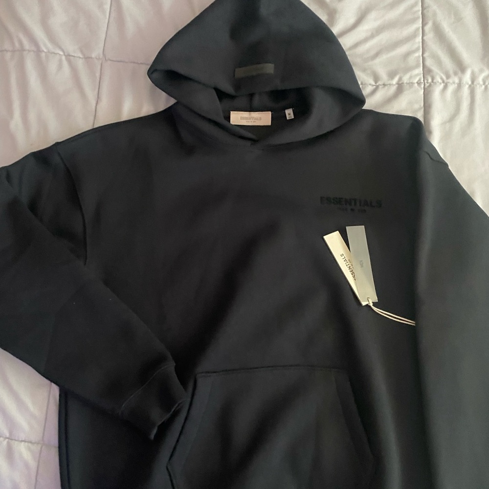 Fear of God Essentials Black Pullover Hoodie